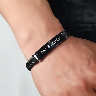 Personalizirana moška zapestnica z gravuro po vaših željah